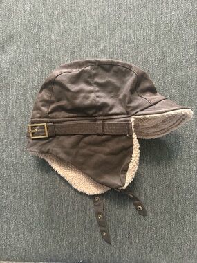 Adult Brown Faux-Shearling Trapper Hat/pilot hat festival one size